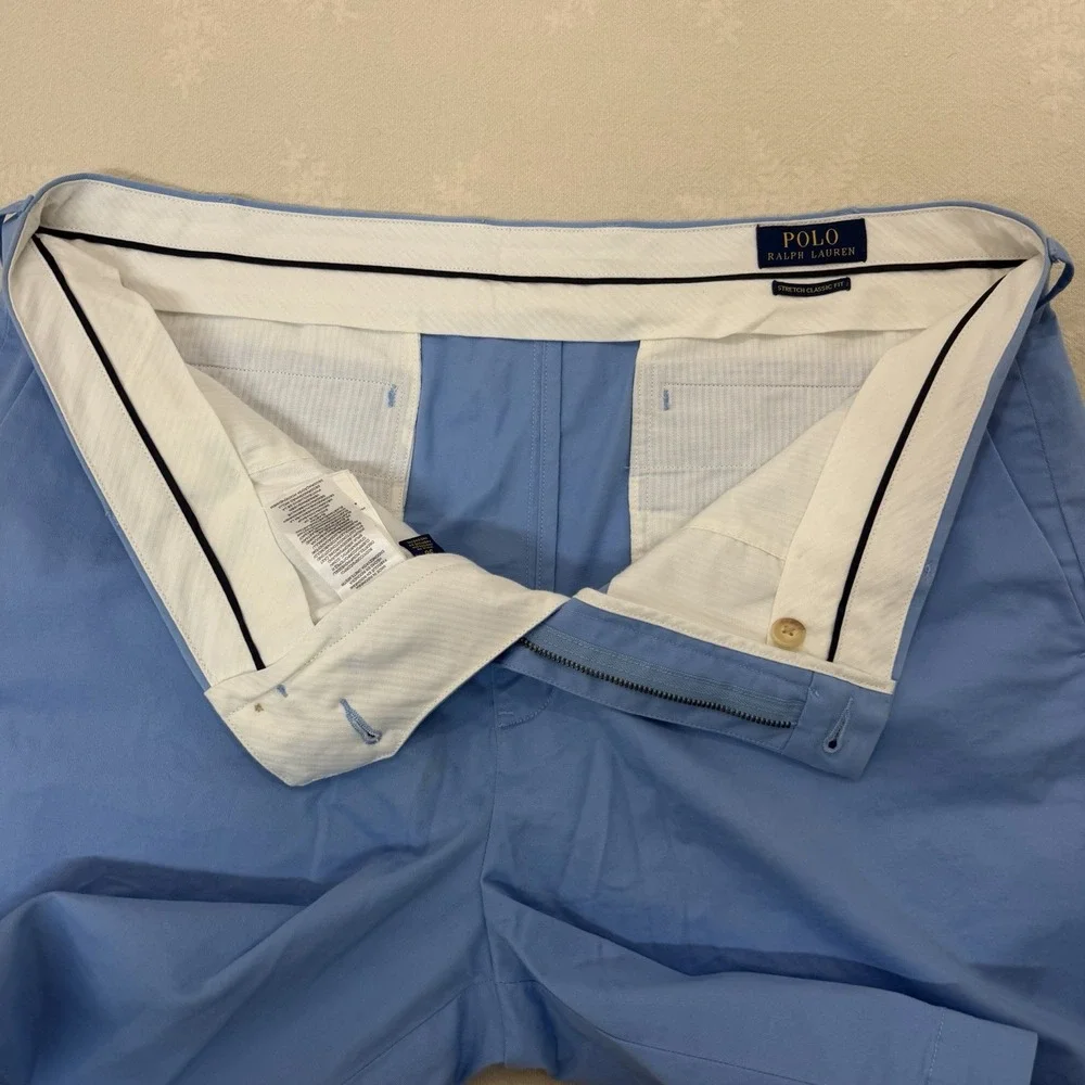 Polo Ralph Lauren Shorts Mens 38 Light Blue Stretch Classic Fit Chino 9